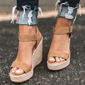 Sephelia I Sandalias de cuña para mujer con diseño veraniego y puntera abierta.