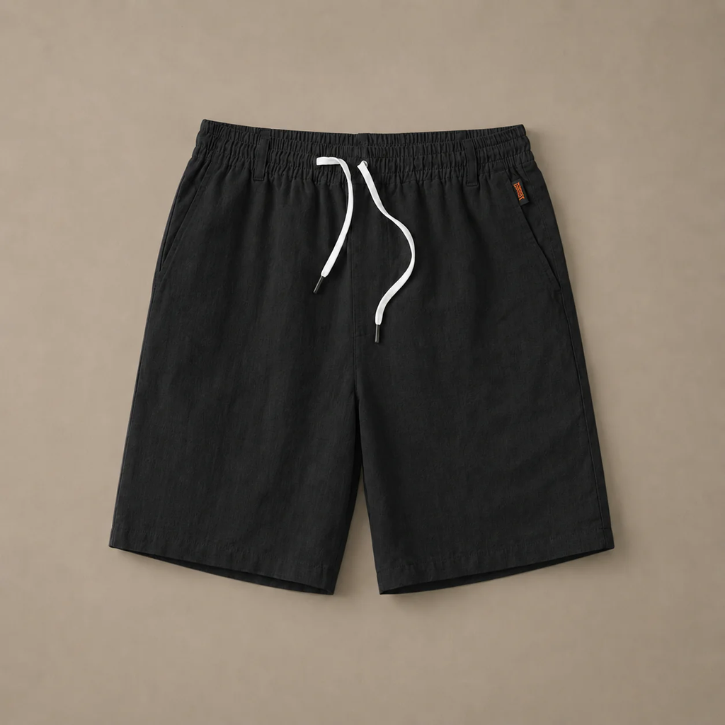 Bermudas de Lino para Hombre con Cintura Elástica y Cordón Ajustable